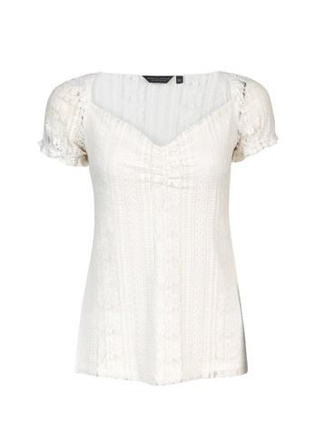 Dorothy Perkins *tall Ivory Lace Milkmaid Top