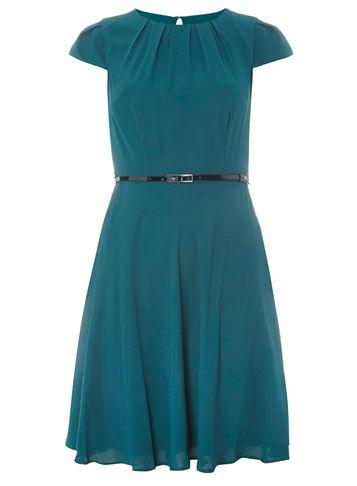 Dorothy Perkins *billie & Blossom Forest Green Belted Skater Dress