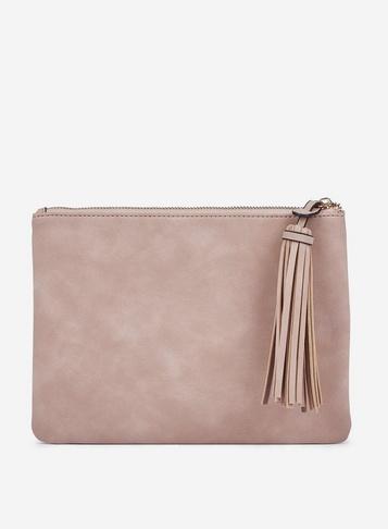 Dorothy Perkins Nude Tassel Clutch Bag