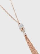 Dorothy Perkins Rose Gold Glitter Tassel Necklace