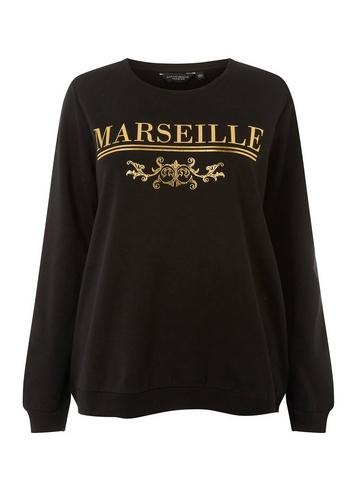 Dorothy Perkins *dp Curve Black 'marseille' Motif Sweat Top