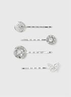 Dorothy Perkins Silver Butterfly Flower Hair Clips