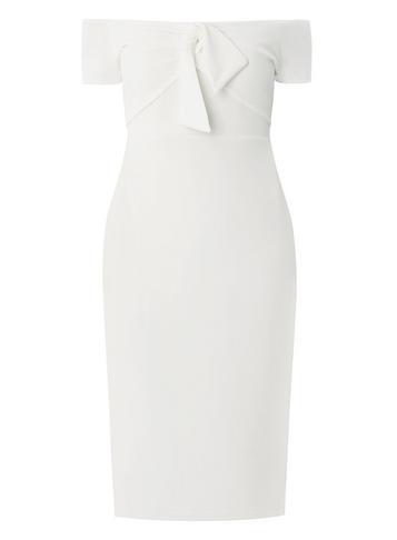 Dorothy Perkins Ivory Bow Detail Bardot Bodycon Dress
