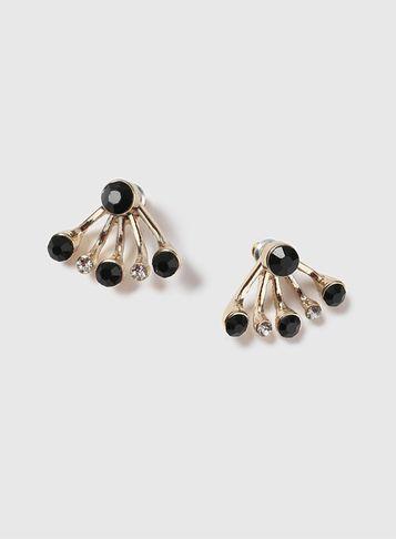 Dorothy Perkins Black Rhinestone Earrings