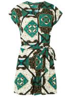 Dorothy Perkins Green And Black Chain Print Playsuit