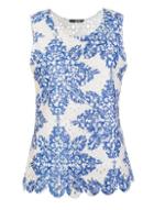 Dorothy Perkins *quiz White And Blue Paisley Print Top