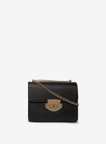 Dorothy Perkins Black Lock Chain Cross Body Bag
