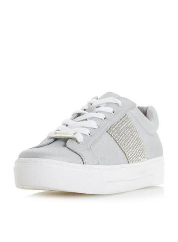 *head Over Heels By Dune Grey Embellished Ladies Trainers