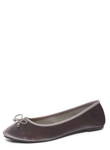 Dorothy Perkins Wide Fit Grey Velvet 'pandora' Flats