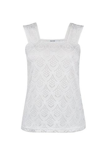 Dorothy Perkins Petite Ivory Lace Square Neck Top