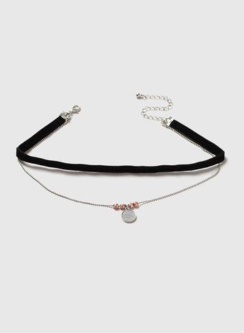 Dorothy Perkins Velvet And Glitter Choker