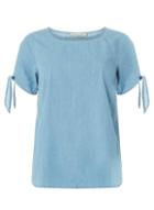 Dorothy Perkins *vero Moda Blue Tie Sleeve T-shirt