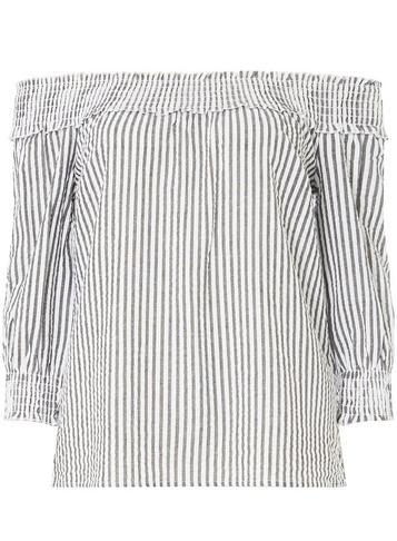 Dorothy Perkins Grey Textured Shirred Bardot Top