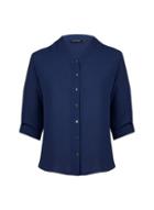 Dorothy Perkins *dp Curve Navy Roll Sleeve Shirt