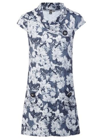*izabel London Grey Floral Print Knitted Dress