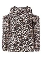 Dorothy Perkins Pink Leopard Print Cold Shoulder Top