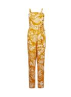 Dorothy Perkins Yellow Palm Print Jumpsuit