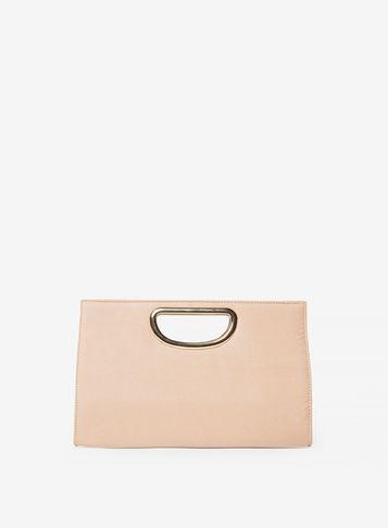 Dorothy Perkins Blush Metal Handle Clutch Bag