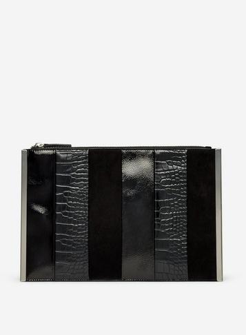 Dorothy Perkins Black Panel Side Bar Clutch Bag