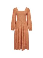 Dorothy Perkins Ginger Spotted Long Sleeve Fit And Flare Dress