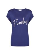 Dorothy Perkins *tall Blue 'funday' Slogan T-shirt