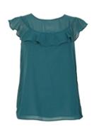 Dorothy Perkins *izabel London Green Frill Neck Blouse