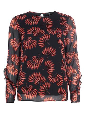 Dorothy Perkins *vero Moda Red Leaf Print Blouse