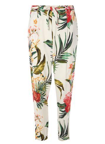 Dorothy Perkins White Tropical Print Trousers