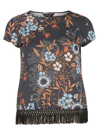 Dorothy Perkins Floral Fringe Hem T Shirt