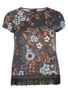 Dorothy Perkins Floral Fringe Hem T Shirt