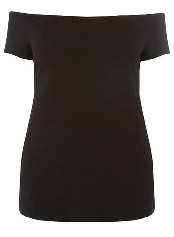Dorothy Perkins Dp Curve Black Jersey Bardot Top