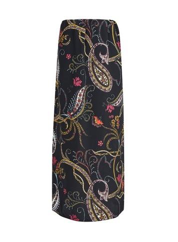 Dorothy Perkins *tall Black Paisley Print Midi Skirt