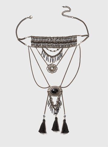 Dorothy Perkins Black Layered Choker Necklace