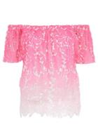 Dorothy Perkins *quiz Pink Crochet Ombre Top