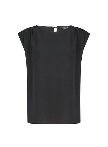 Dorothy Perkins Black Ruched Sleeve Tee