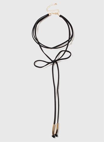 Dorothy Perkins Black Bow Wrap Choker Necklace