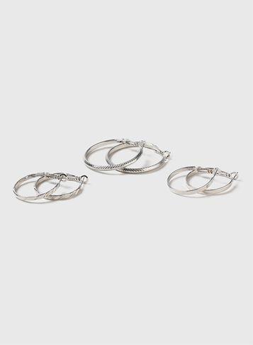 Dorothy Perkins Silver Hoop Earring Pack