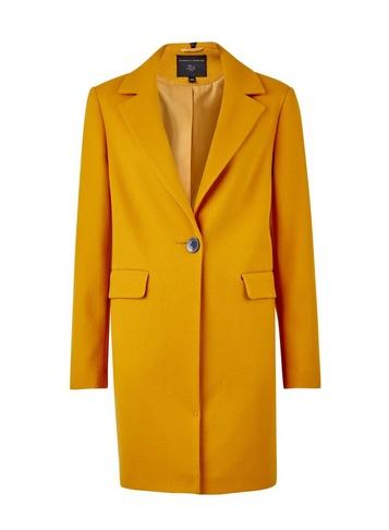 Dorothy Perkins Yellow Button Front Coat