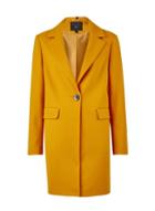 Dorothy Perkins Yellow Button Front Coat