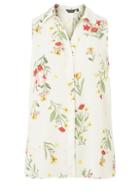 Dorothy Perkins Ivory Floral Roll Sleeve Shirt