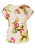 Dorothy Perkins Blush Penny Palm Print Button Detail Blouse