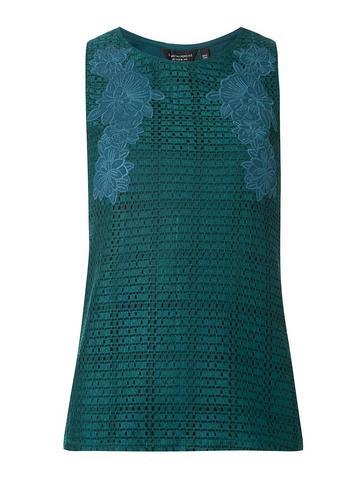 Dorothy Perkins Green Lace Shell Top