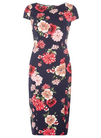Dorothy Perkins *tall Floral Printed Pencil Dress