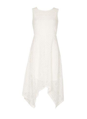 Dorothy Perkins * Izabel London White Lace Hanky Hem Dress
