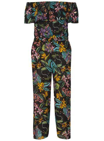 Dorothy Perkins *tall Black Tropical Jumpsuit
