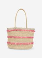 Dorothy Perkins Pink Pom Trim Beach Shopper Bag