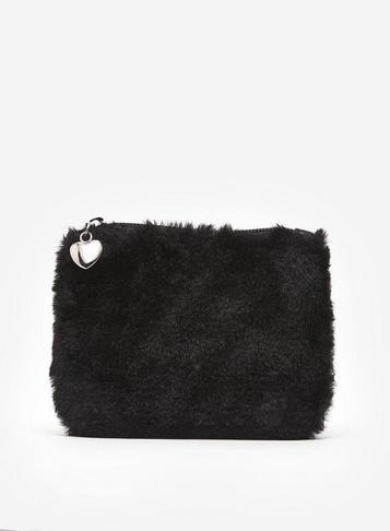 Dorothy Perkins Black Faux Fur Coin Purse