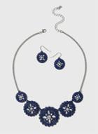 Dorothy Perkins Navy Earrings And Necklace Jewellery Set