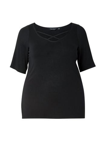 Dorothy Perkins *dp Curve Black X-front Top