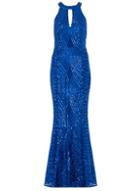 Dorothy Perkins *quiz Royal Blue Mesh Maxi Dress